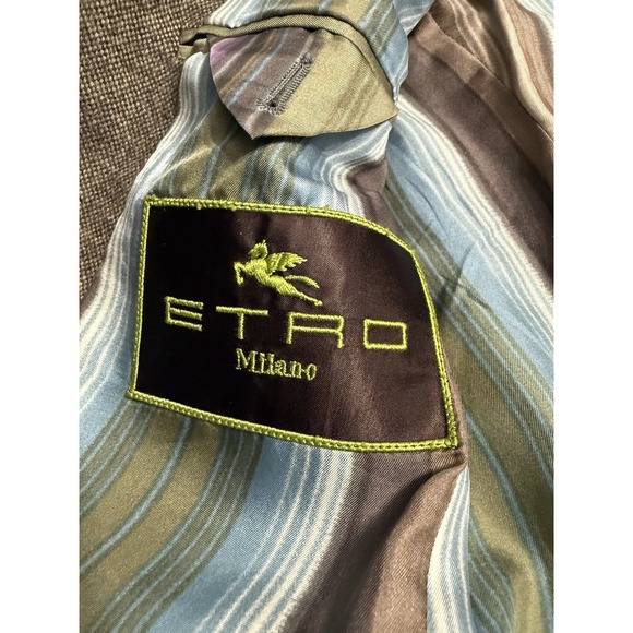 Etro Milano Men’s Briseide Blazer Jacket Brown Angora Cashmere Lana Sz 50 - Picture 13 of 14